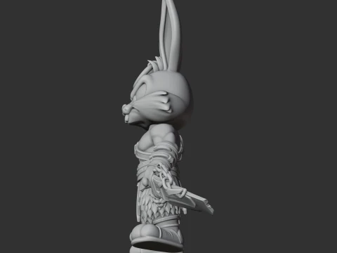 Bugs Bunny Kratos Ring Figure 3D Model