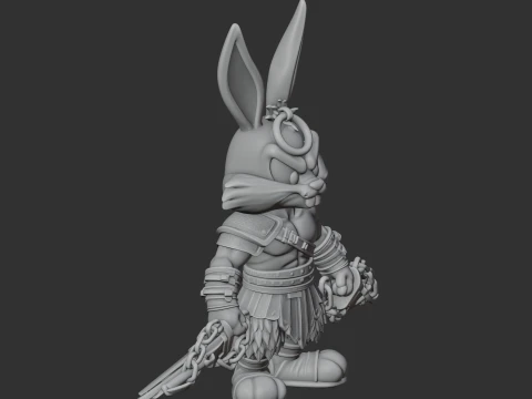 Bugs Bunny Kratos Ring Figure 3D Model