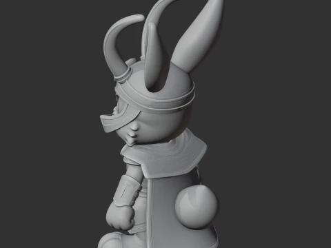 Bugs Bunny Loki Ring Figure 3D Model