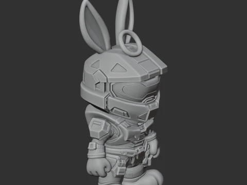 Bugs Bunny Master Chief Ring Figure 3D Model