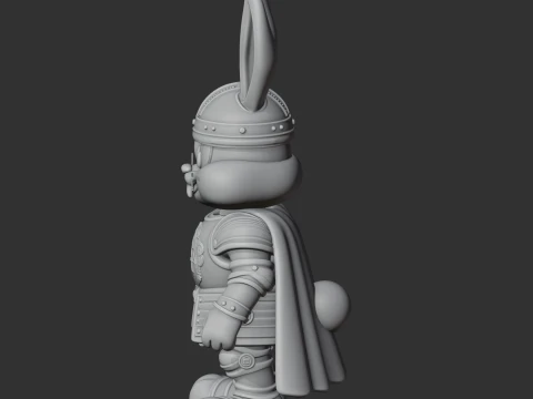 Bugs Bunny Medieval Knight Ring Figure 3D Model