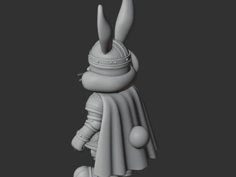 Bugs Bunny Medieval Knight Ring Figure 3D Model