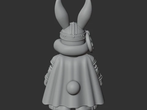 Bugs Bunny Medieval Knight Ring Figure 3D Model