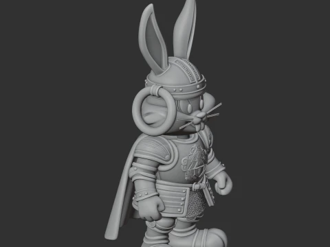 Bugs Bunny Medieval Knight Ring Figure 3D Model