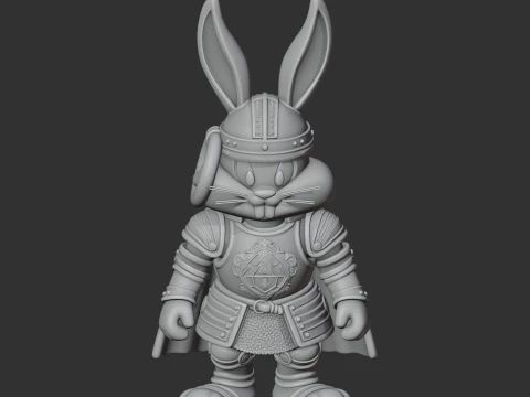 Bugs Bunny Medieval Knight Ring Figure 3D Model