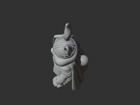 Bugs Bunny Medieval Knight Ring Figure 3D Model