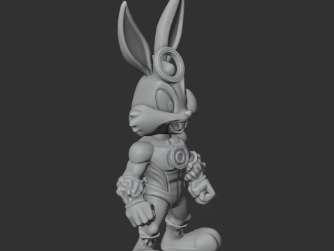 Bugs Bunny Green Lantern Ring Figure 3D Model