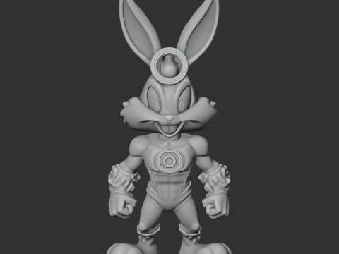 Bugs Bunny Green Lantern Ring Figure 3D Model