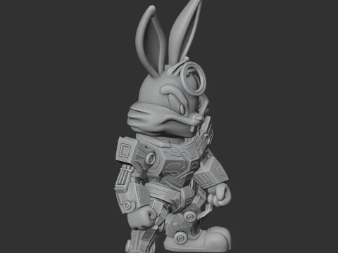 Bugs Bunny Megatron Ring Figure 3D Model