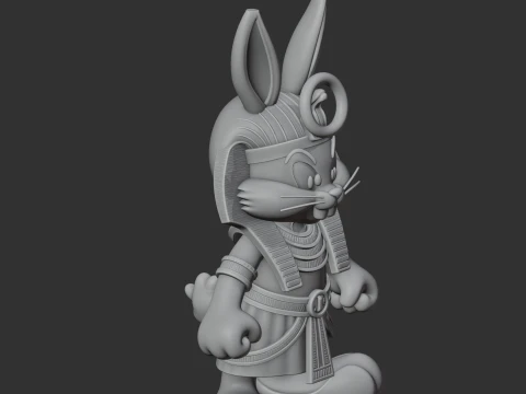 Bugs Bunny Pharaoh Ring Figure 3D Model