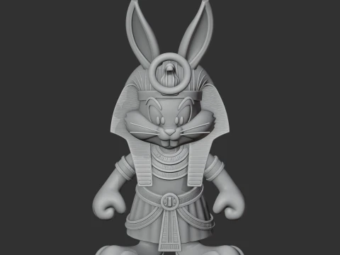 Bugs Bunny Pharaoh Ring Figure 3D Model
