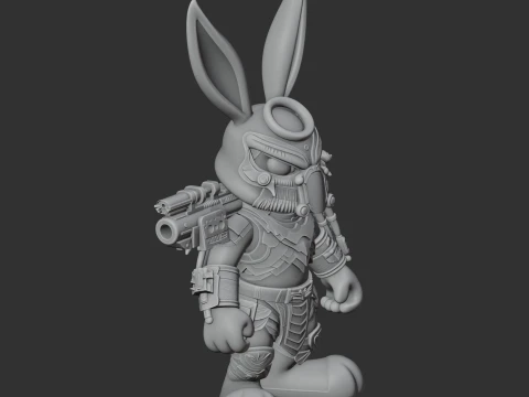 Bugs Bunny Predator Ring Figure 3D Model