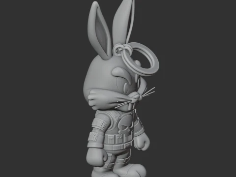 Bugs Bunny Punisher Ring Figure 3D Model