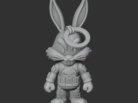 Bugs Bunny Punisher Ring Figure 3D Model