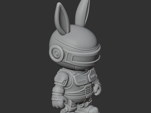 Bugs Bunny Robocop Ring Fgure 3D Model