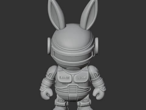 Bugs Bunny Robocop Ring Fgure 3D Model
