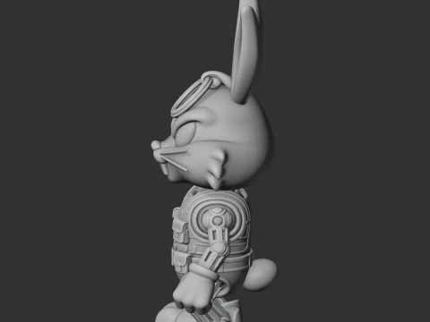 Bugs Bunny Samurai Ring Figre 3D Model
