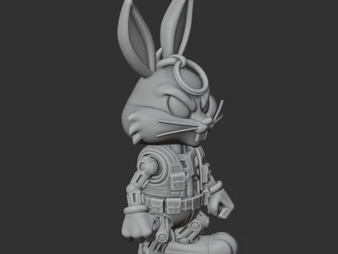 Bugs Bunny Samurai Ring Figre 3D Model