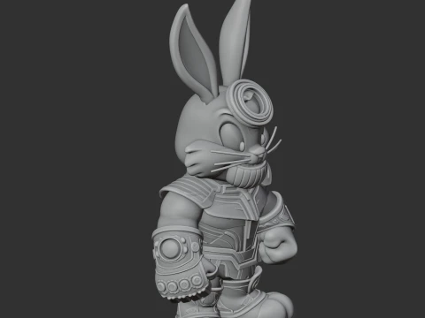 Bugs Bunny Thans Ring Figure 3D Model