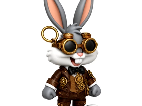 Bugs Bunny Steampunk Ring Figure 3D Model