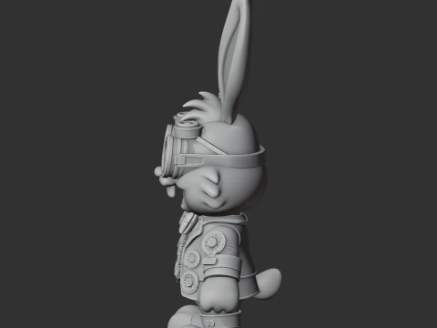 Bugs Bunny Steampunk Ring Figure 3D Model