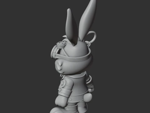 Bugs Bunny Steampunk Ring Figure 3D Model