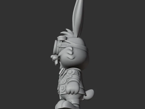 Bugs Bunny Steampunk Ring Figure 3D Model