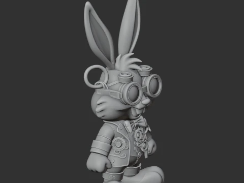Bugs Bunny Steampunk Ring Figure 3D Model