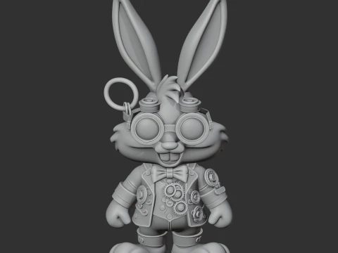 Bugs Bunny Steampunk Ring Figure 3D Model