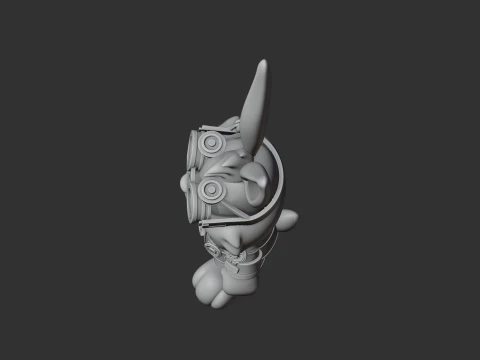 Bugs Bunny Steampunk Ring Figure 3D Model