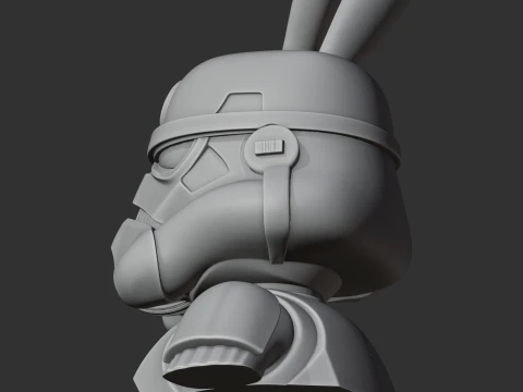 Bugs Bunny Stormtrooper Ring Figure 3D Model