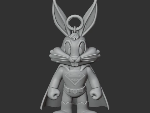 Bugs Bunny Superman Ring Figure 3D Model