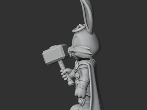 Bugs Bunny Thor Ring Figure 3D Model