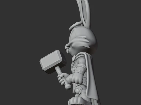 Bugs Bunny Thor Ring Figure 3D Model