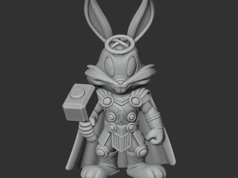 Bugs Bunny Thor Ring Figure 3D Model
