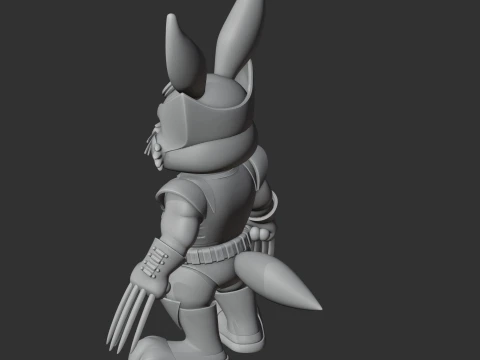Bugs Bunny Wolverine Ring Figure 3D Model