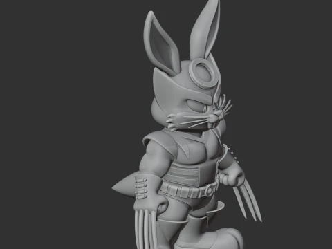 Bugs Bunny Wolverine Ring Figure 3D Model