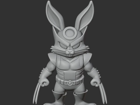 Bugs Bunny Wolverine Ring Figure 3D Model