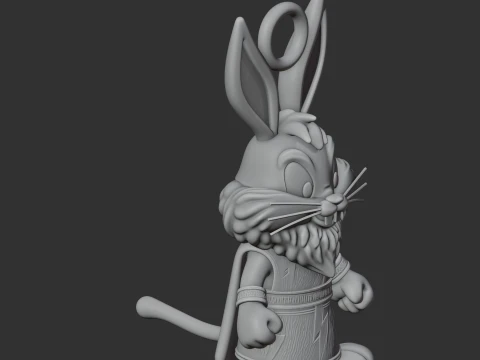 Bugs Bunny Zeus Ring Figure 3D Model