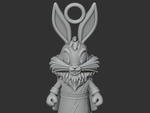 Bugs Bunny Zeus Ring Figure 3D Model