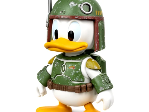 Donald Duck Boba Fett Ring Figure 3D Model