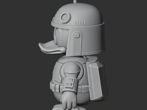 Donald Duck Boba Fett Ring Figure 3D Model