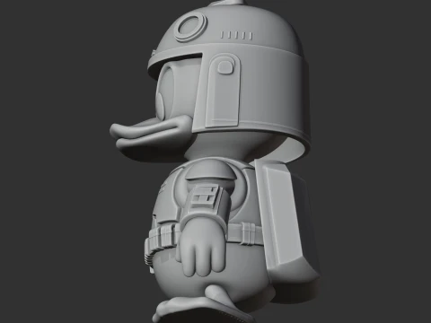 Donald Duck Boba Fett Ring Figure 3D Model