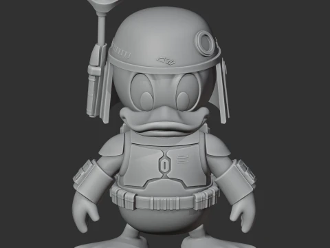 Donald Duck Boba Fett Ring Figure 3D Model