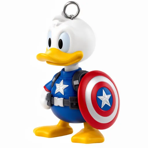 Donald Duck Captain America Ring Figure 3D Model .c4d .max .obj .3ds .fbx .stl .blend 