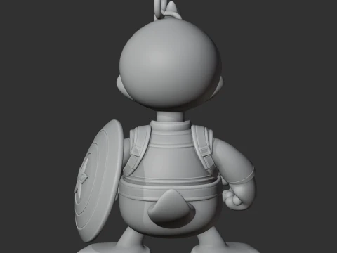 Donald Duck Captain America Ring Figure 3D Model
