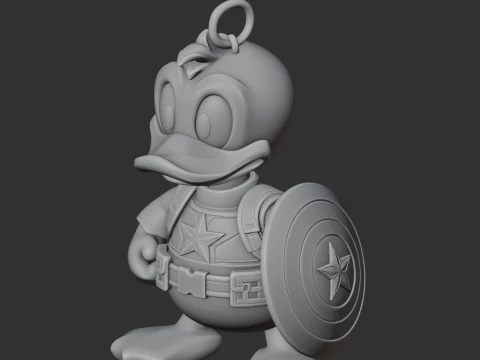 Donald Duck Captain America Ring Figure 3D Model