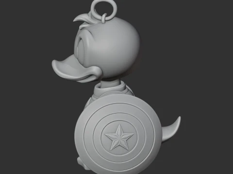 Donald Duck Captain America Ring Figure 3D Model