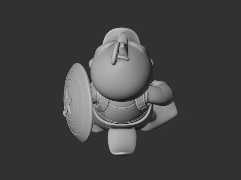 Donald Duck Captain America Ring Figure 3D Model