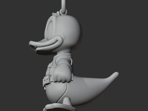 Donald Duck Deadpool Ring Figure 3D Model